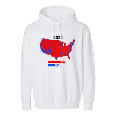 2024 Electoral Map Trump 312 Red 2024 Election Results Map Garment-Dyed Fleece Hoodie