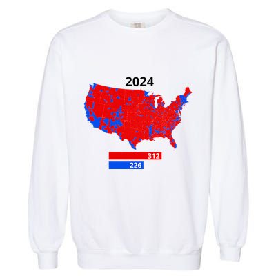 2024 Electoral Map Trump 312 Red 2024 Election Results Map Garment-Dyed Sweatshirt