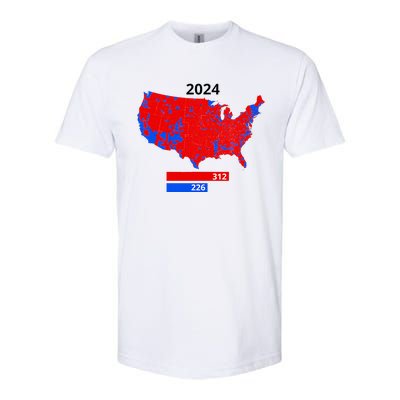 2024 Electoral Map Trump 312 Red 2024 Election Results Map Softstyle CVC T-Shirt