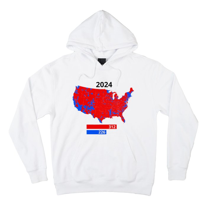 2024 Electoral Map Trump 312 Red 2024 Election Results Map Hoodie