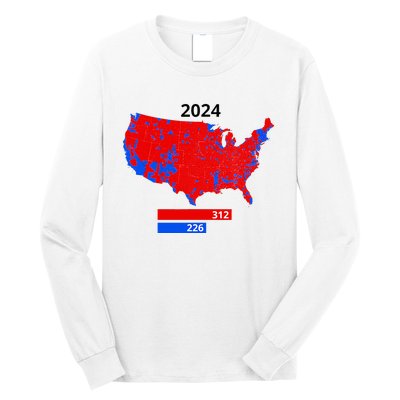 2024 Electoral Map Trump 312 Red 2024 Election Results Map Long Sleeve Shirt