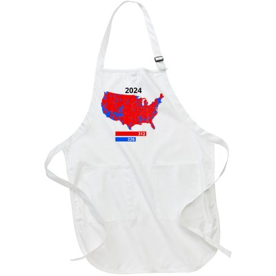 2024 Electoral Map Trump 312 Red 2024 Election Results Map Full-Length Apron With Pockets