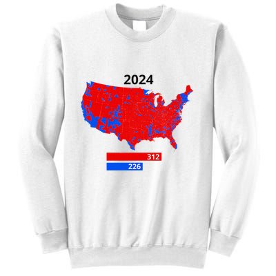 2024 Electoral Map Trump 312 Red 2024 Election Results Map Sweatshirt