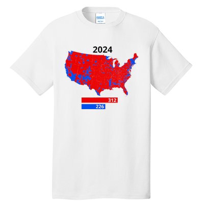 2024 Electoral Map Trump 312 Red 2024 Election Results Map Tall T-Shirt