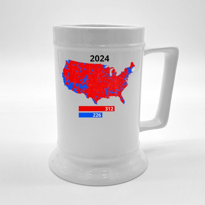 2024 Electoral Map Trump 312 Red 2024 Election Results Map Beer Stein