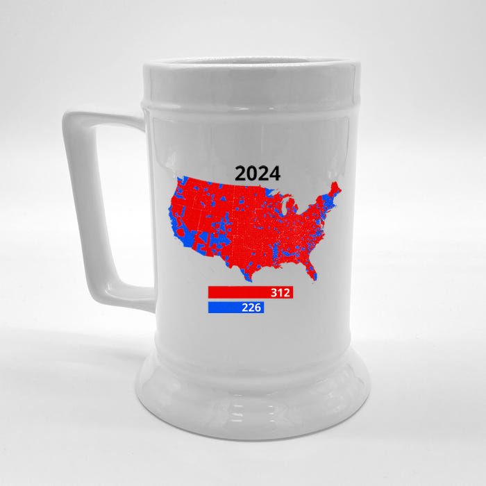 2024 Electoral Map Trump 312 Red 2024 Election Results Map Beer Stein