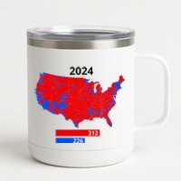 2024 Electoral Map Trump 312 Red 2024 Election Results Map 12 oz Stainless Steel Tumbler Cup