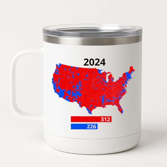 2024 Electoral Map Trump 312 Red 2024 Election Results Map 12 oz Stainless Steel Tumbler Cup