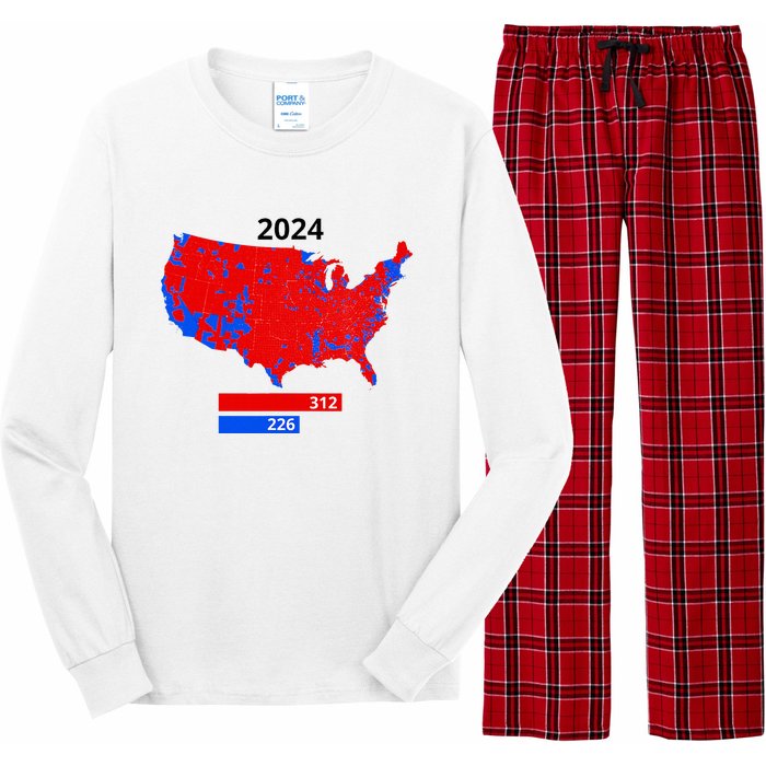 2024 Electoral Map Trump 312 Red 2024 Election Results Map Long Sleeve Pajama Set