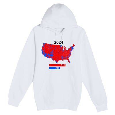 2024 Electoral Map Trump 312 Red 2024 Election Results Map Premium Pullover Hoodie