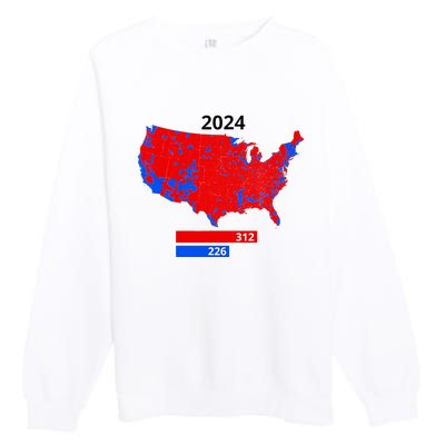 2024 Electoral Map Trump 312 Red 2024 Election Results Map Premium Crewneck Sweatshirt