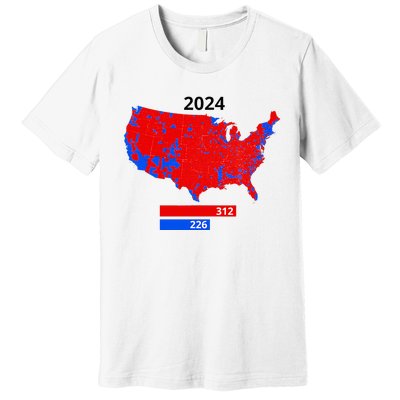 2024 Electoral Map Trump 312 Red 2024 Election Results Map Premium T-Shirt