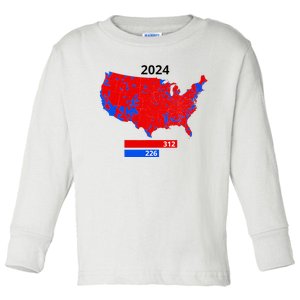 2024 Electoral Map Trump 312 Red 2024 Election Results Map Toddler Long Sleeve Shirt