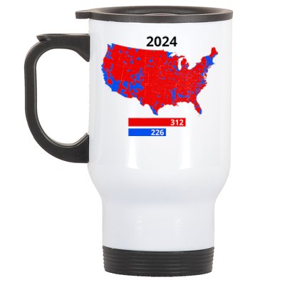 2024 Electoral Map Trump 312 Red 2024 Election Results Map Stainless Steel Travel Mug