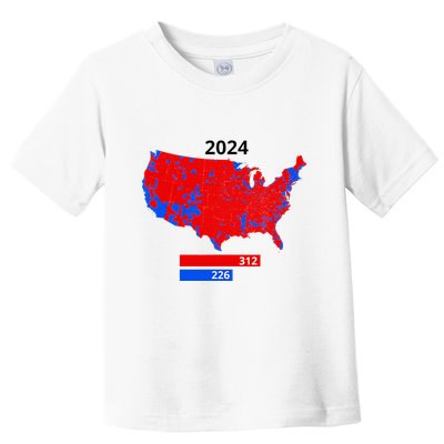 2024 Electoral Map Trump 312 Red 2024 Election Results Map Toddler T-Shirt