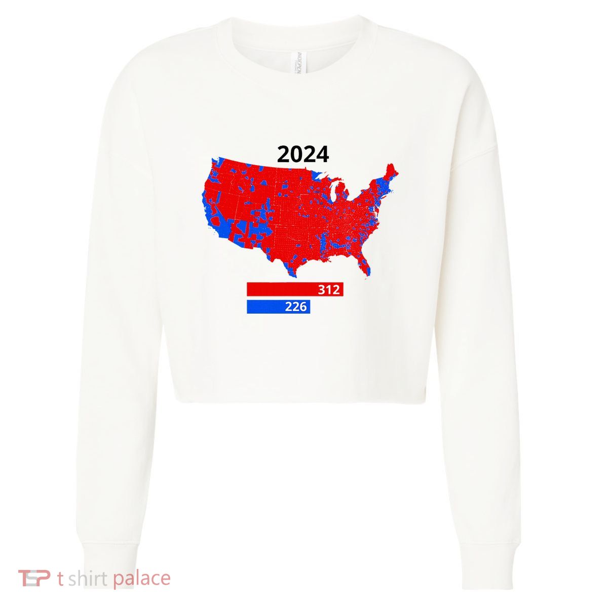 2024 Electoral Map Trump 312 Red 2024 Election Results Map Cropped Pullover Crew