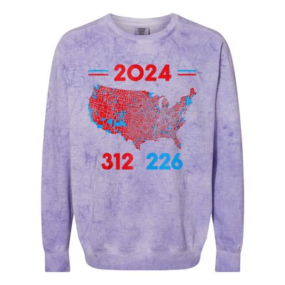 2024 Electoral Map Trump 312 Red 2024 Election Results Map Colorblast Crewneck Sweatshirt