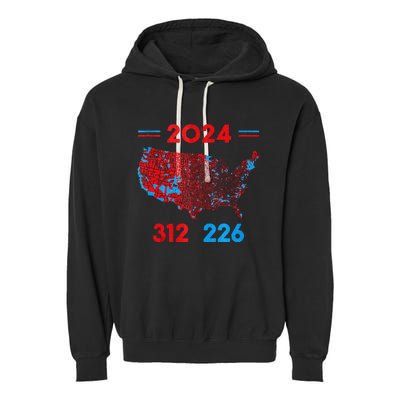 2024 Electoral Map Trump 312 Red 2024 Election Results Map Garment-Dyed Fleece Hoodie