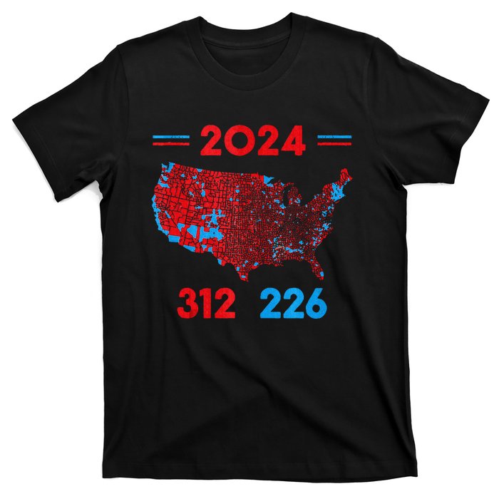 2024 Electoral Map Trump 312 Red 2024 Election Results Map T-Shirt