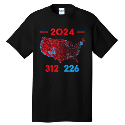 2024 Electoral Map Trump 312 Red 2024 Election Results Map Tall T-Shirt