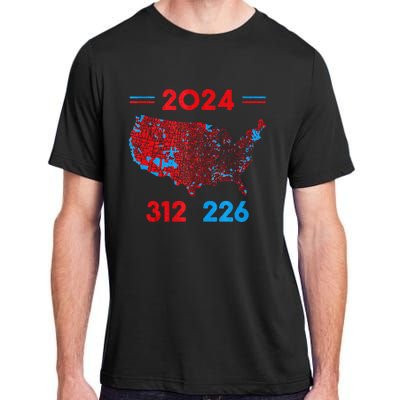 2024 Electoral Map Trump 312 Red 2024 Election Results Map Adult ChromaSoft Performance T-Shirt