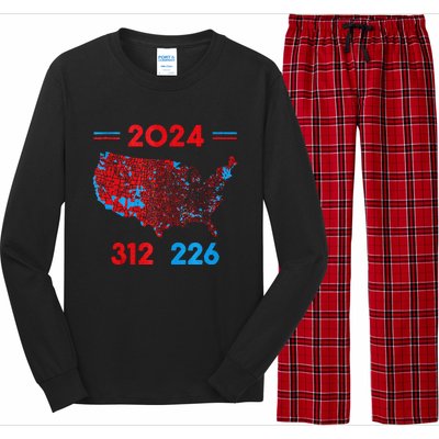 2024 Electoral Map Trump 312 Red 2024 Election Results Map Long Sleeve Pajama Set