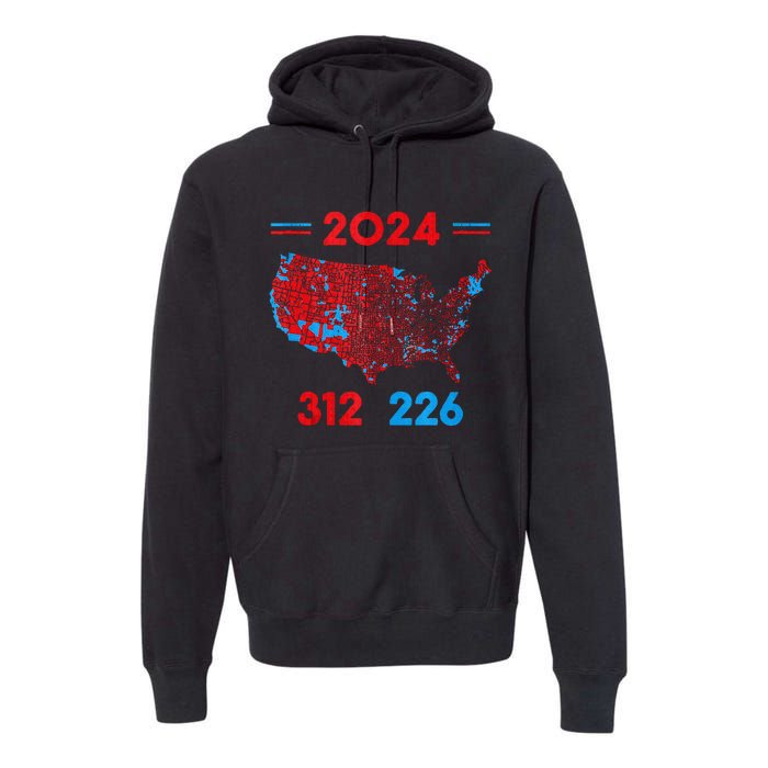 2024 Electoral Map Trump 312 Red 2024 Election Results Map Premium Hoodie