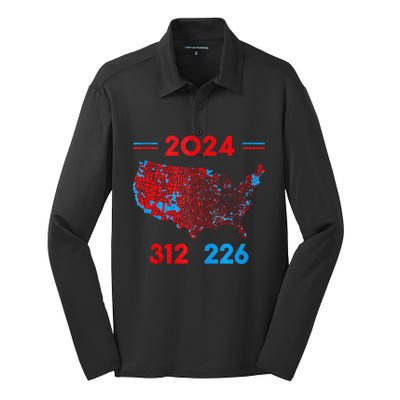 2024 Electoral Map Trump 312 Red 2024 Election Results Map Silk Touch Performance Long Sleeve Polo