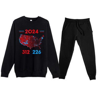 2024 Electoral Map Trump 312 Red 2024 Election Results Map Premium Crewneck Sweatsuit Set