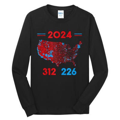 2024 Electoral Map Trump 312 Red 2024 Election Results Map Tall Long Sleeve T-Shirt