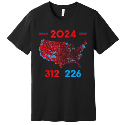 2024 Electoral Map Trump 312 Red 2024 Election Results Map Premium T-Shirt