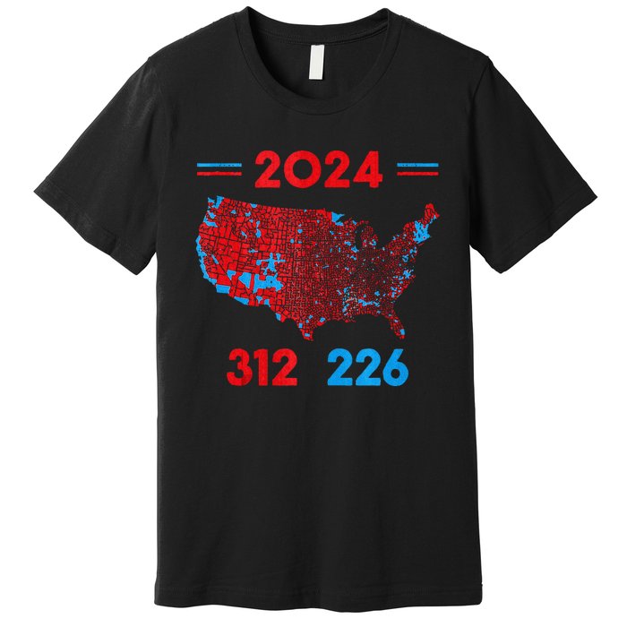 2024 Electoral Map Trump 312 Red 2024 Election Results Map Premium T-Shirt