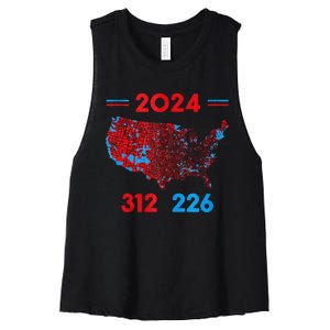 2024 Electoral Map Trump 312 Red 2024 Election Results Map Women's Racerback Cropped Tank