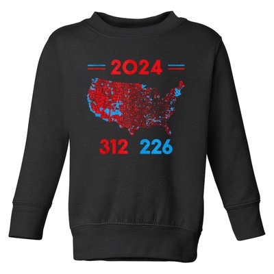 2024 Electoral Map Trump 312 Red 2024 Election Results Map Toddler Sweatshirt