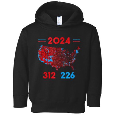 2024 Electoral Map Trump 312 Red 2024 Election Results Map Toddler Hoodie