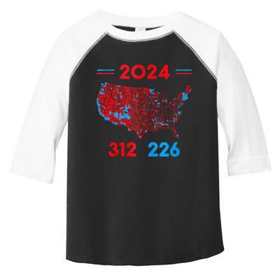 2024 Electoral Map Trump 312 Red 2024 Election Results Map Toddler Fine Jersey T-Shirt