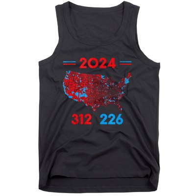 2024 Electoral Map Trump 312 Red 2024 Election Results Map Tank Top