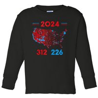 2024 Electoral Map Trump 312 Red 2024 Election Results Map Toddler Long Sleeve Shirt