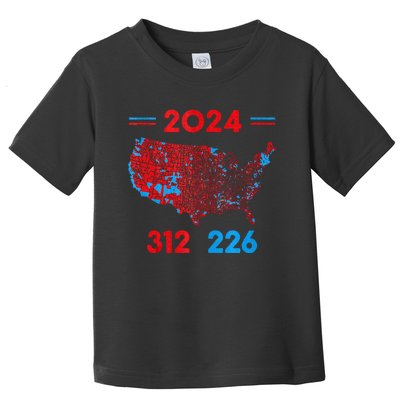 2024 Electoral Map Trump 312 Red 2024 Election Results Map Toddler T-Shirt