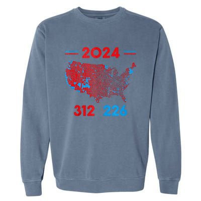 2024 Electoral Map Trump 312 Red 2024 Election Results Map Garment-Dyed Sweatshirt