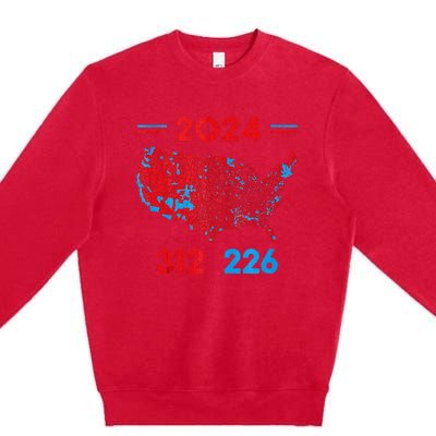 2024 Electoral Map Trump 312 Red 2024 Election Results Map Premium Crewneck Sweatshirt