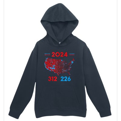 2024 Electoral Map Trump 312 Red 2024 Election Results Map Urban Pullover Hoodie