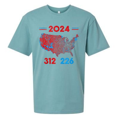 2024 Electoral Map Trump 312 Red 2024 Election Results Map Sueded Cloud Jersey T-Shirt