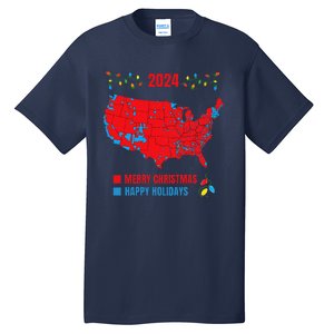 2024 Electoral Map Merry Christmas Trump Landslide Holiday Tall T-Shirt