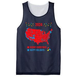 2024 Electoral Map Merry Christmas Trump Landslide Holiday Mesh Reversible Basketball Jersey Tank