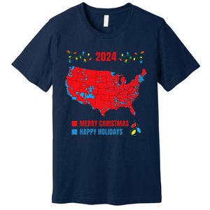 2024 Electoral Map Merry Christmas Trump Landslide Holiday Premium T-Shirt