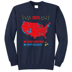 2024 Electoral Map Merry Christmas Trump Landslide Holiday Tall Sweatshirt