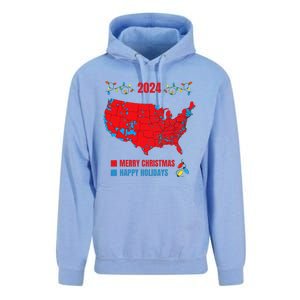 2024 Electoral Map Merry Christmas Trump Landslide Holiday Unisex Surf Hoodie