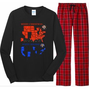 2024 Electoral Map Merry Christmas Trump Landslide Holiday Long Sleeve Pajama Set