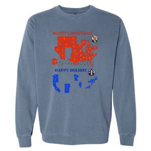 2024 Electoral Map Merry Christmas Trump Landslide Holiday Garment-Dyed Sweatshirt